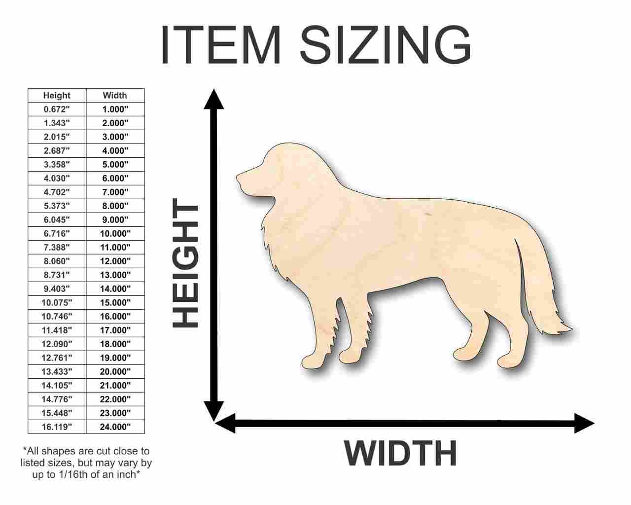 Unfinished Wood Border Collie Dog Shape - Animal - Pet - Craft - up to 46" DIY