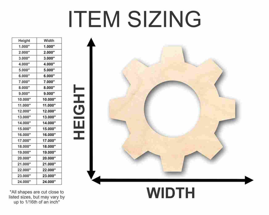 Unfinished Wood Gear Shape - Steampunk Wedding DIY - Craft - up to 46" DIY