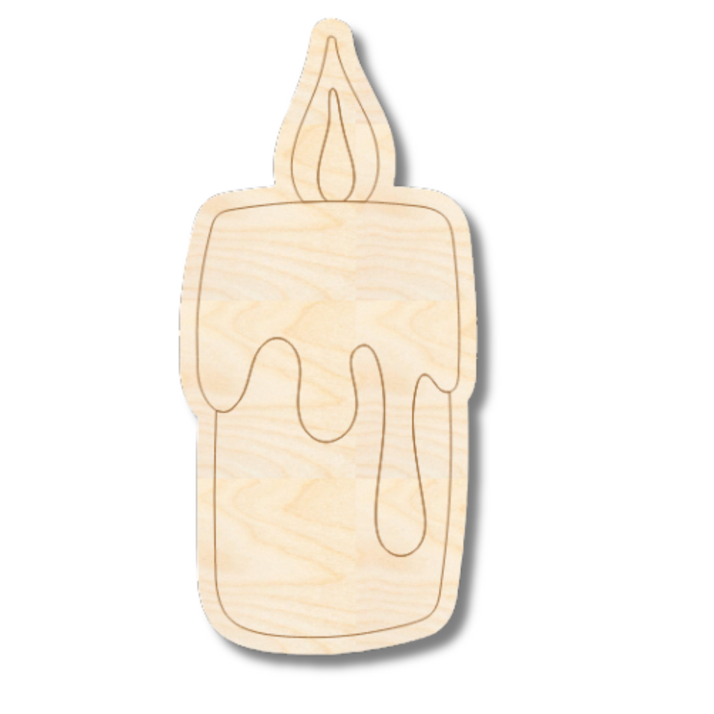 Unfinished Wood Etched Spooky Candle Shape | Paint By Line Crafts | up to 30" DIY