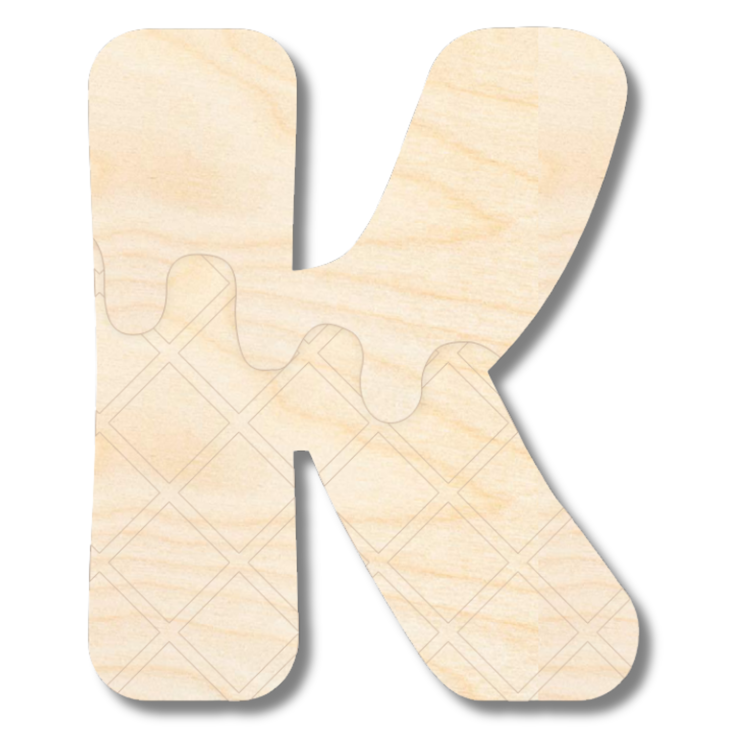 Unfinished Wood Layered Etched Themed Letters | Ice Cream | A-Z | 2 Piece | up to 24"