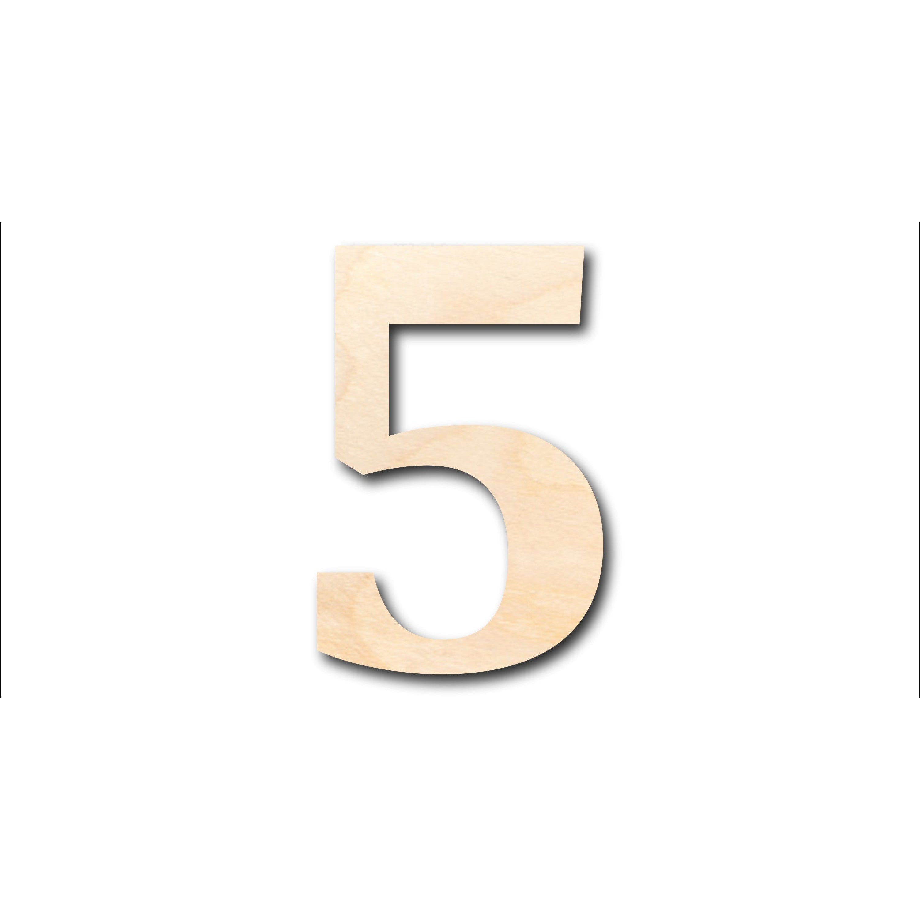 Unfinished Wood Cambria Number 5 Shape - Craft - up to 46" DIY