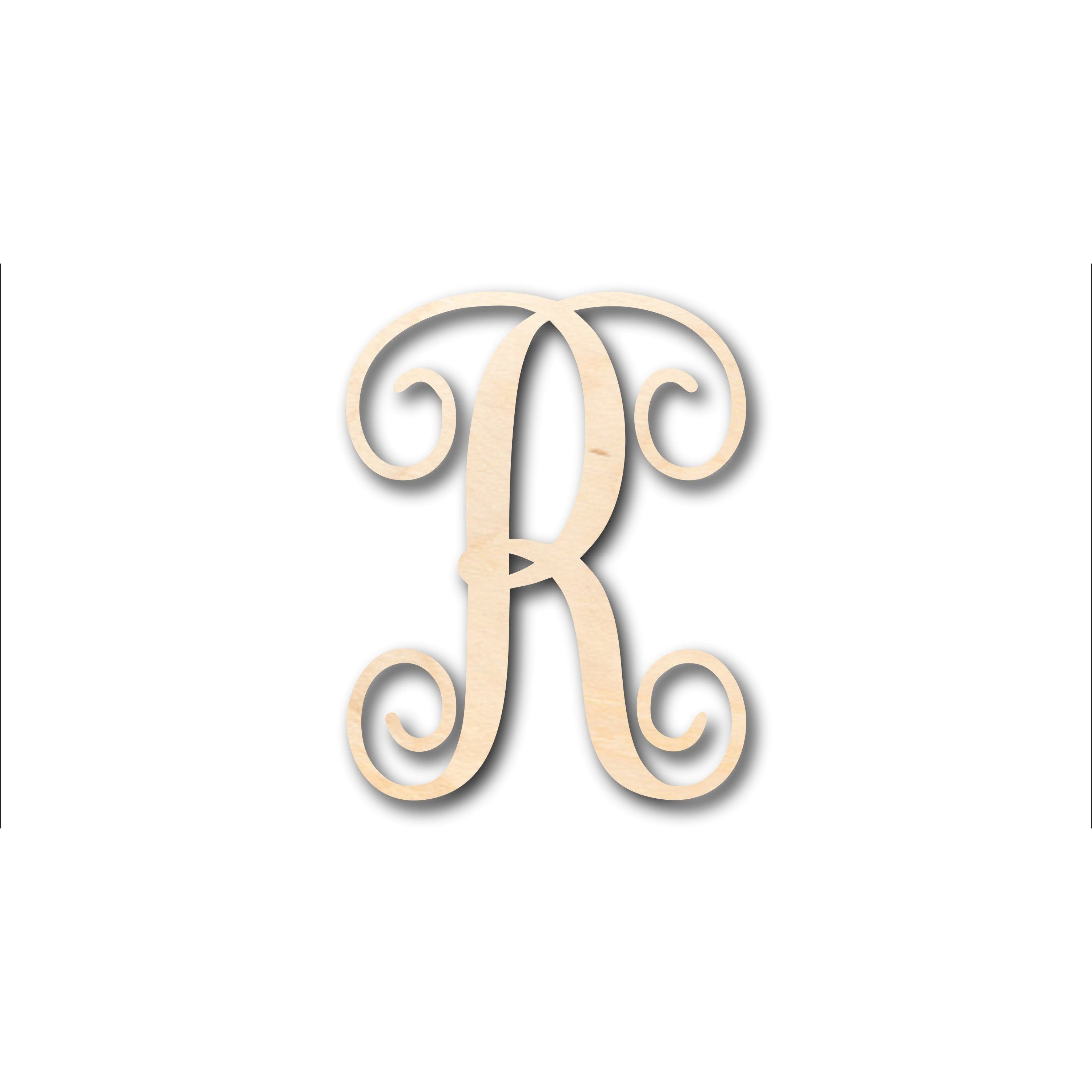 Unfinished Wood Monogram R Shape - Craft - up to 46" DIY