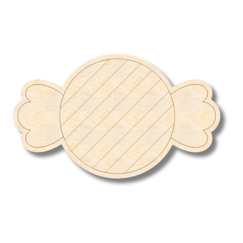 Unfinished Wood Etched Round Candy Shape | Paint By Line Crafts | up to 30" DIY