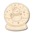 Unfinished Wood Etched Snowman Snowglobe Shape | Paint By Line Crafts | up to 30" DIY