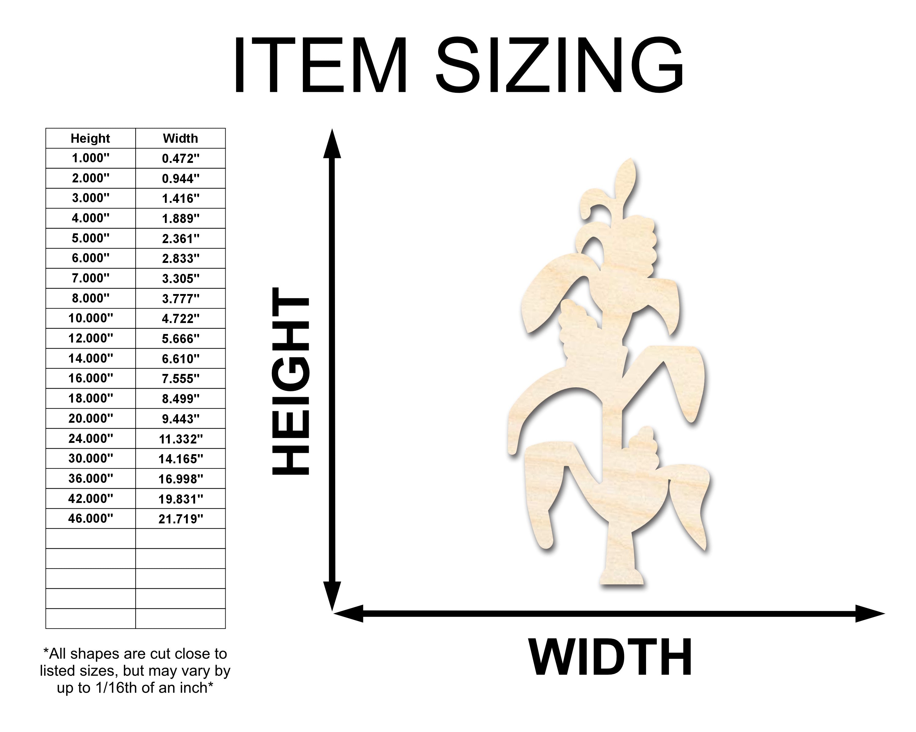Unfinished Wood Corn Stalk Shape | Craft Cutout | up to 46" DIY