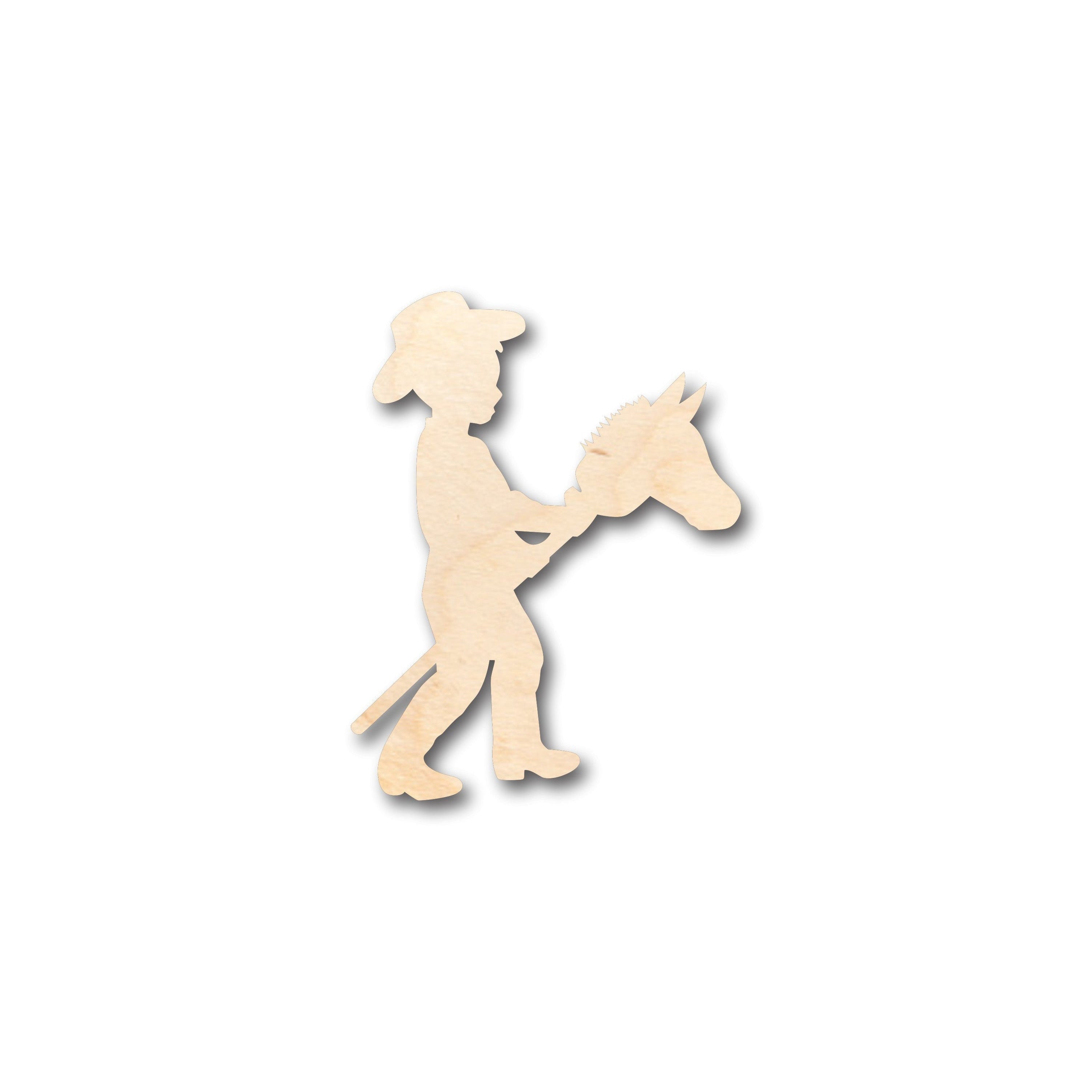 Unfinished Wood Cowboy Kid Shape - Craft - up to 46" DIY