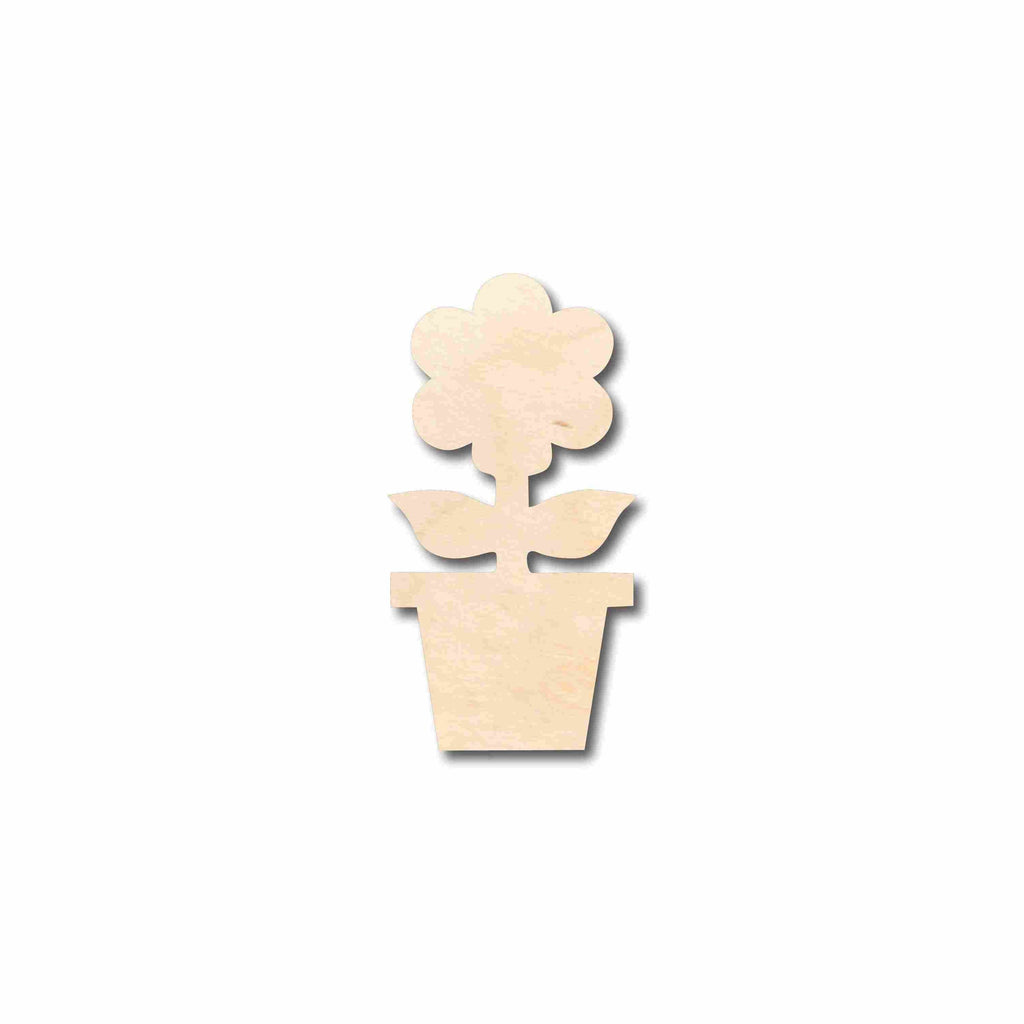 Unfinished Wood Flower in Pot Silhouette - Craft- up to 46" DIY
