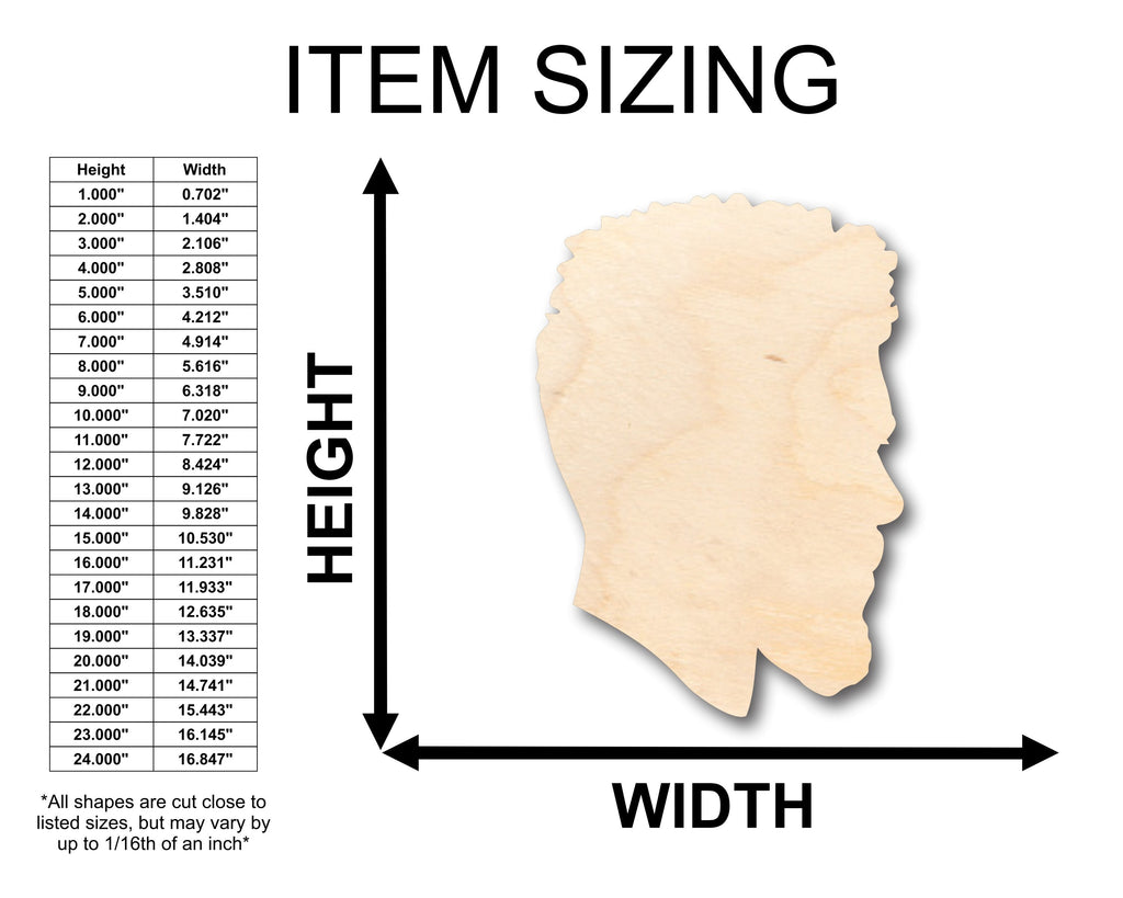 Unfinished Wood Male Mannequin Head Shape - Craft - up to 46" DIY