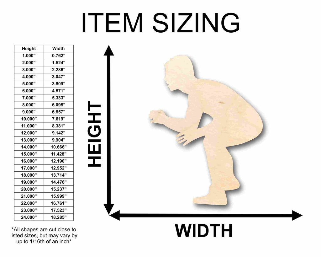 Unfinished Wood Wrestler Silhouette - Craft- up to 46" DIY
