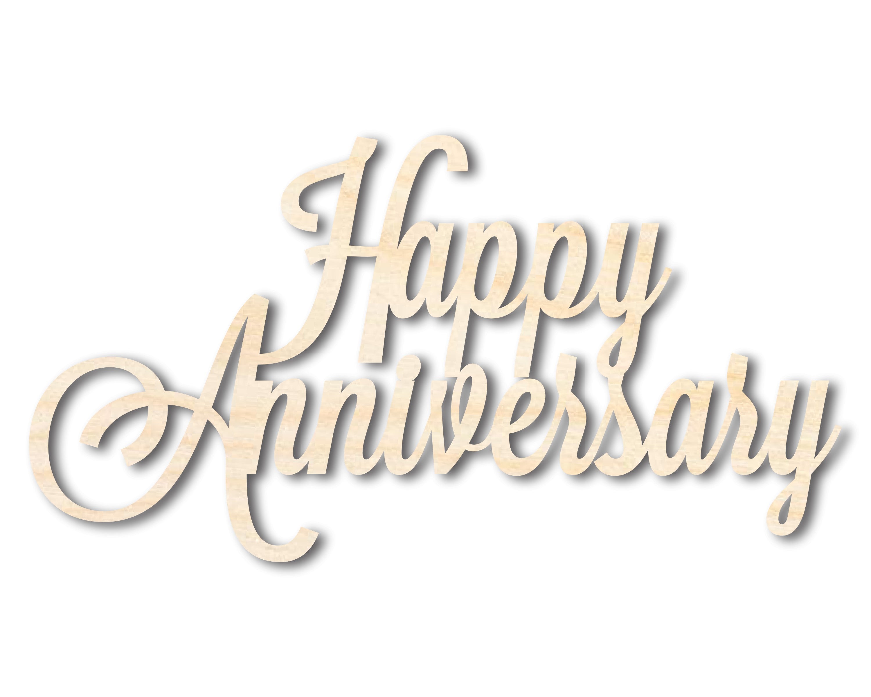 Unfinished Wood Happy Anniversary Shape - Word Anniversary Craft - up to 46"