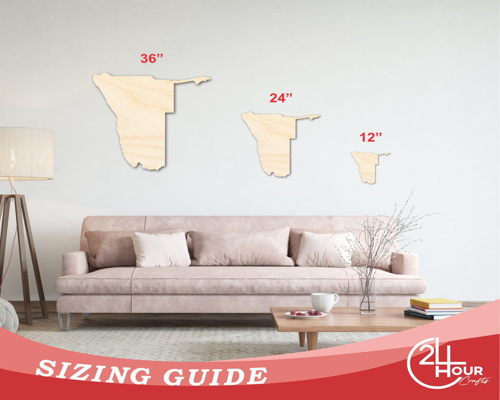 Unfinished Wood Namibia Shape - South Africa Craft - up to 46" DIY