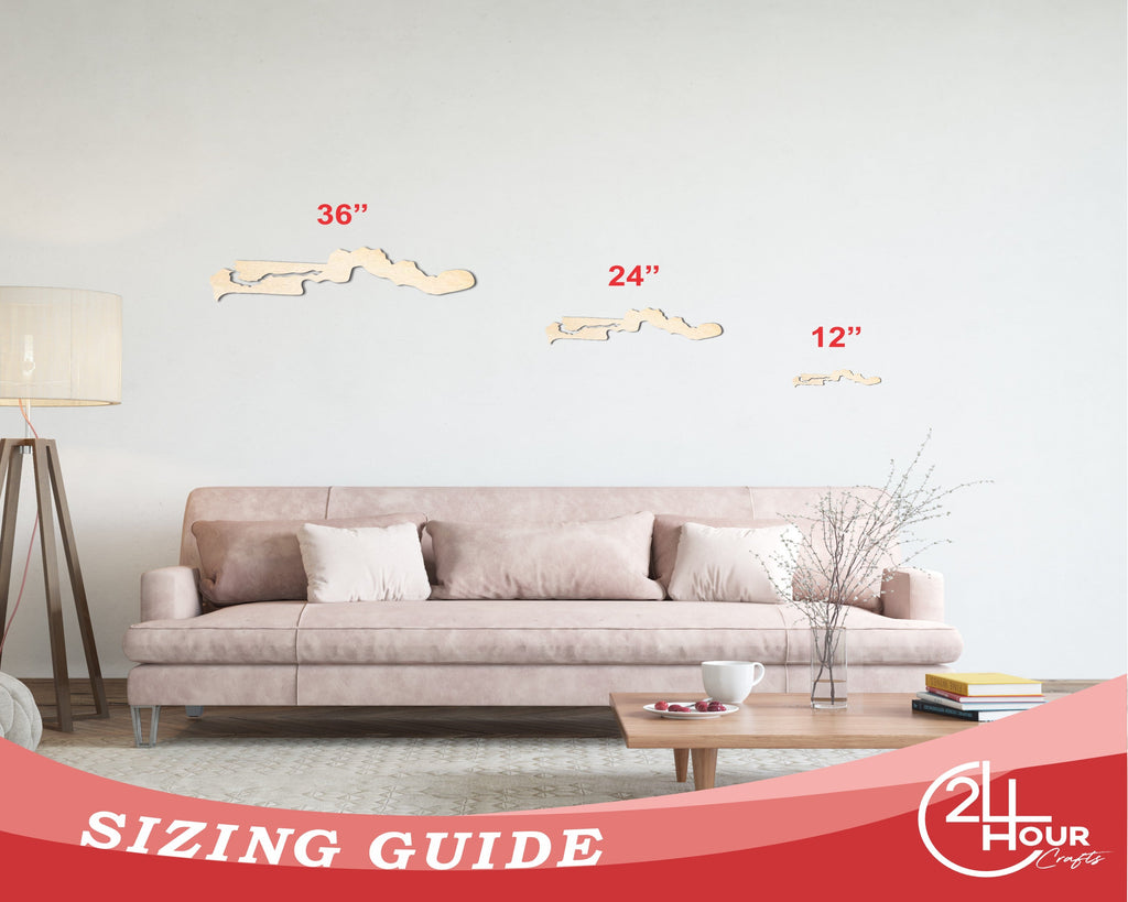 Unfinished Wood Gambia Country Shape - West African Craft - up to 46" DIY