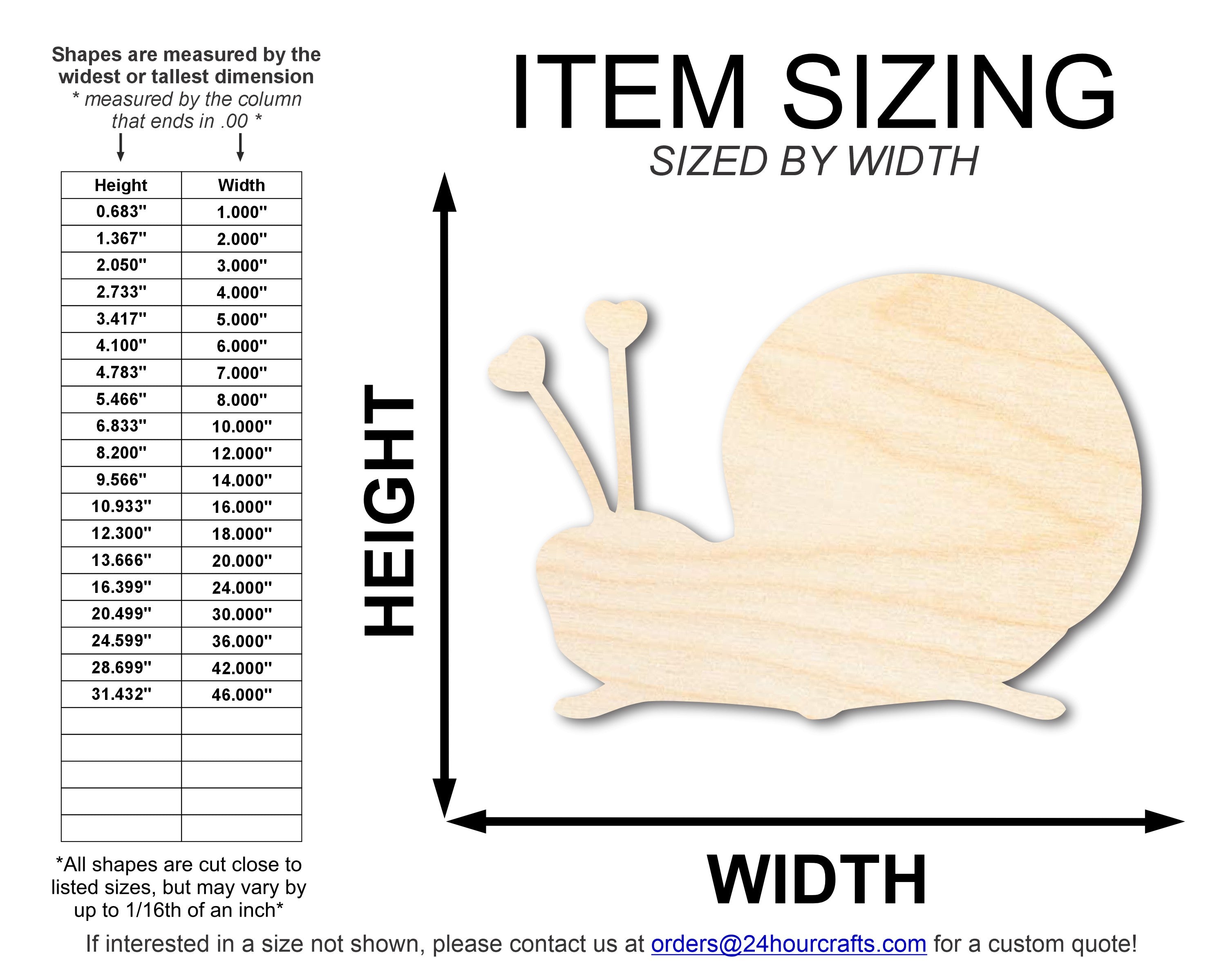 Unfinished Heart Snail Shape | DIY Craft Cutout | up to 46" DIY
