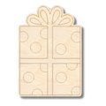 Unfinished Wood Etched Present Shape | Paint By Line Crafts | up to 30" DIY