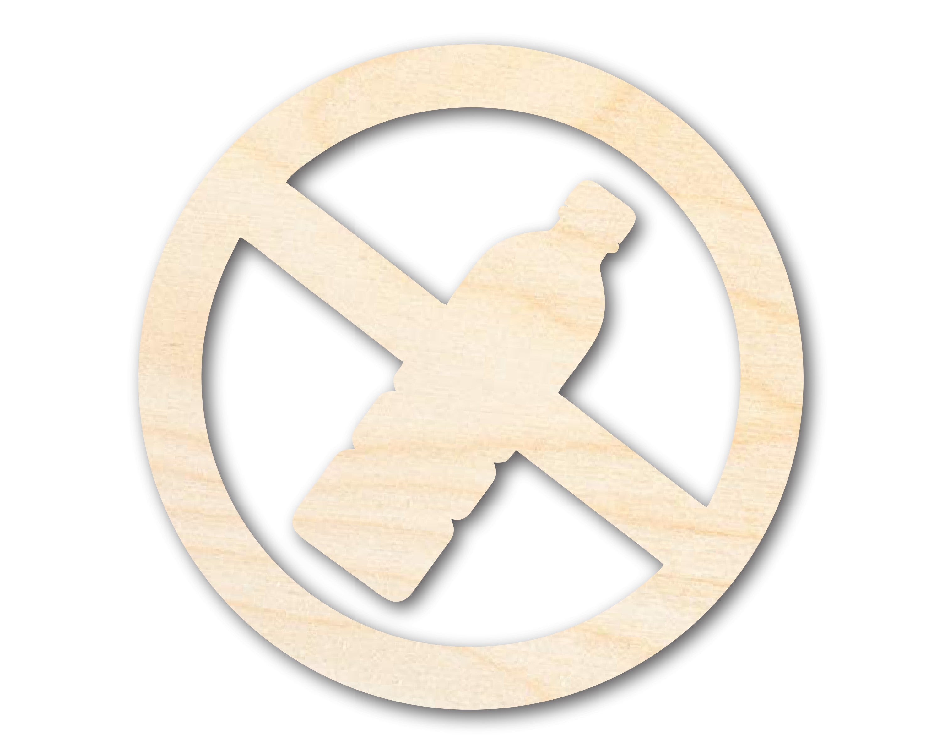Unfinished No Plastic Bottle Sign Shape | DIY Craft Cutout | up to 46" DIY
