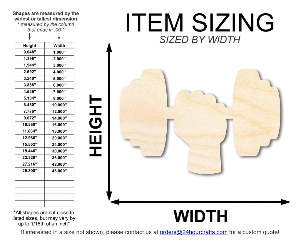 Unfinished Dumbbell Shape | DIY Craft Cutout | up to 46" DIY