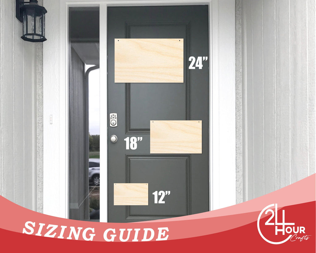 Unfinished Rectangle Door Hanger | DIY Craft Cutout | Door Hanger | up to 46" DIY