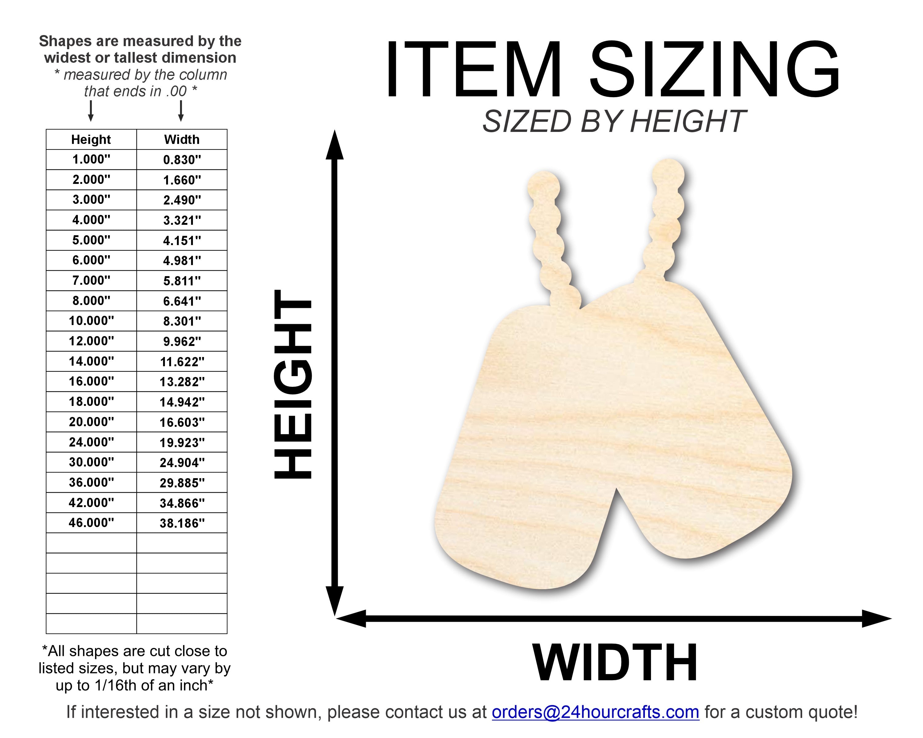 Unfinished Wood Military Dog Tag Chain Shape | DIY Craft Cutout | up to 46" DIY