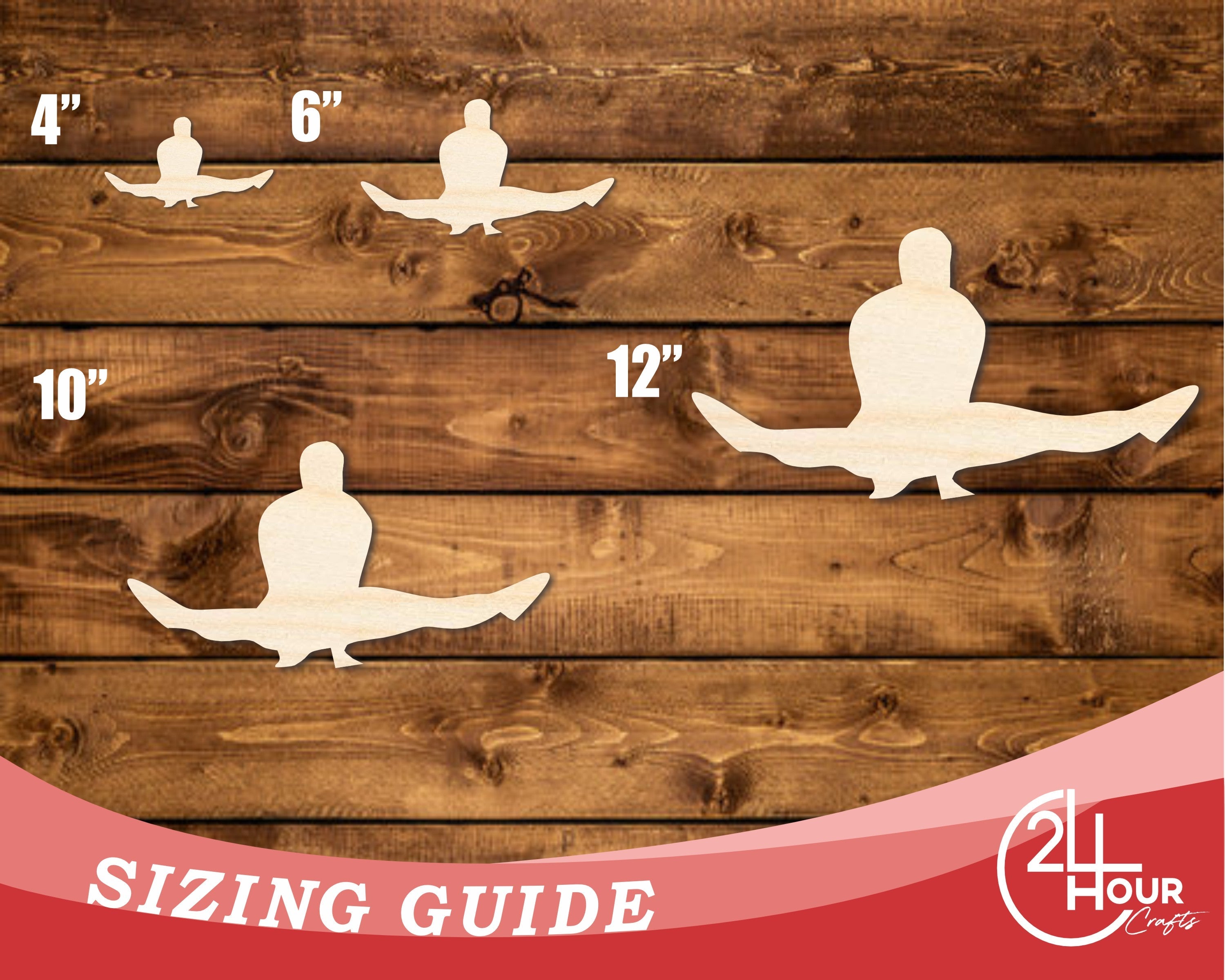 Unfinished Wood Gymnast Press Up Shape | DIY Craft Cutout | up to 46" DIY