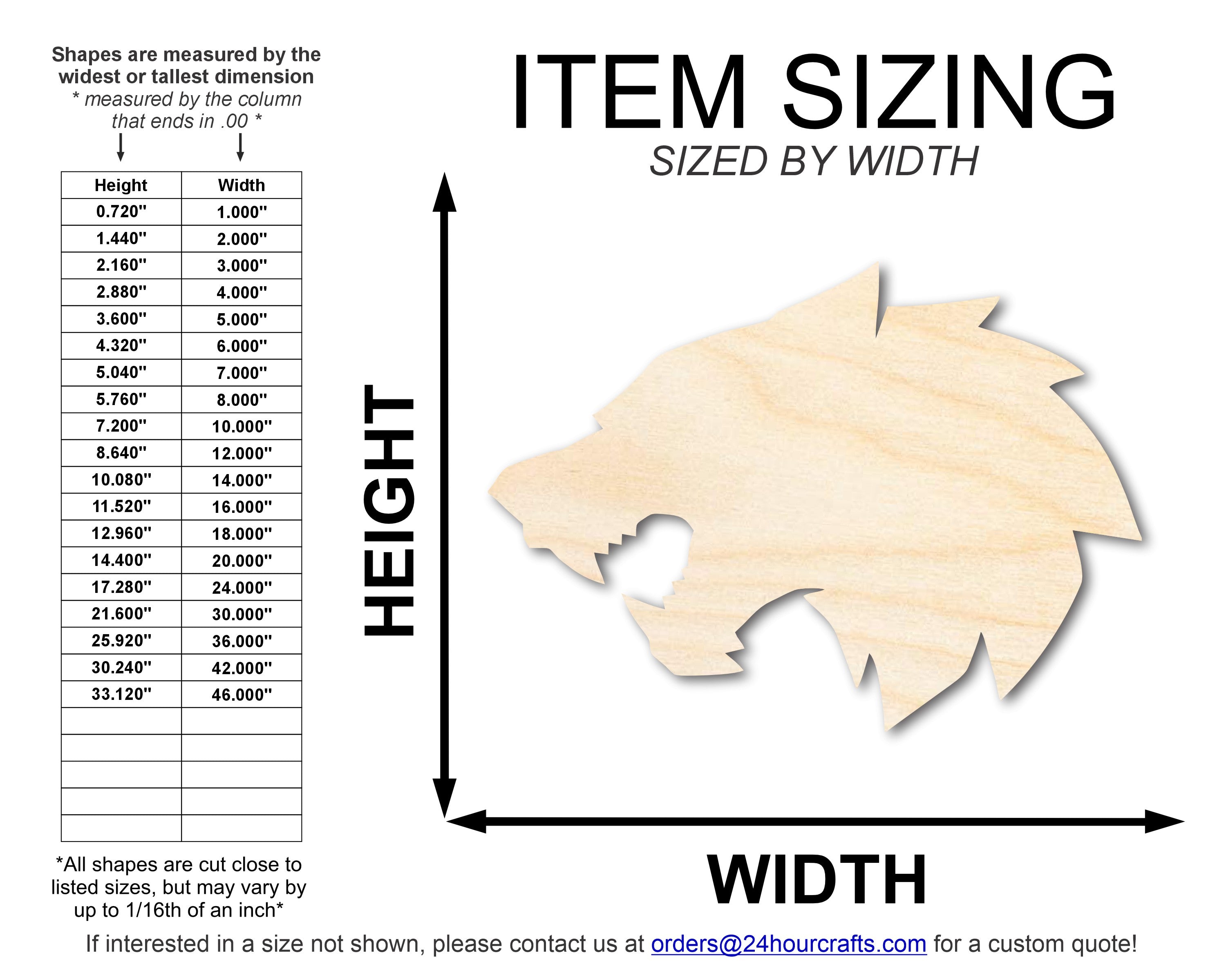 Unfinished Wood Wolf Mascot Shape | DIY Craft Cutout | up to 46" DIY