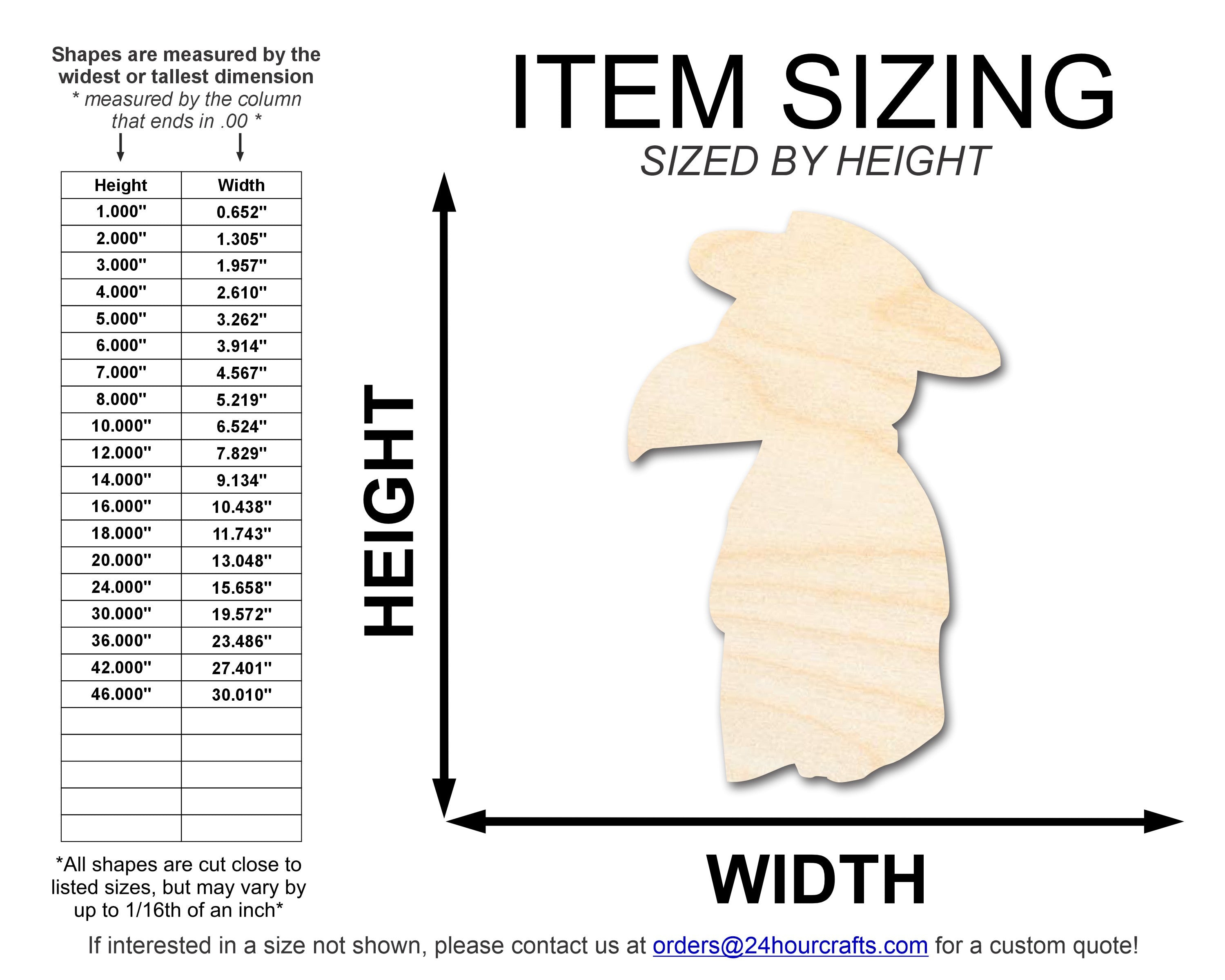 Unfinished Wood Cute Plague Doctor Shape | DIY Craft Cutout | up to 46" DIY