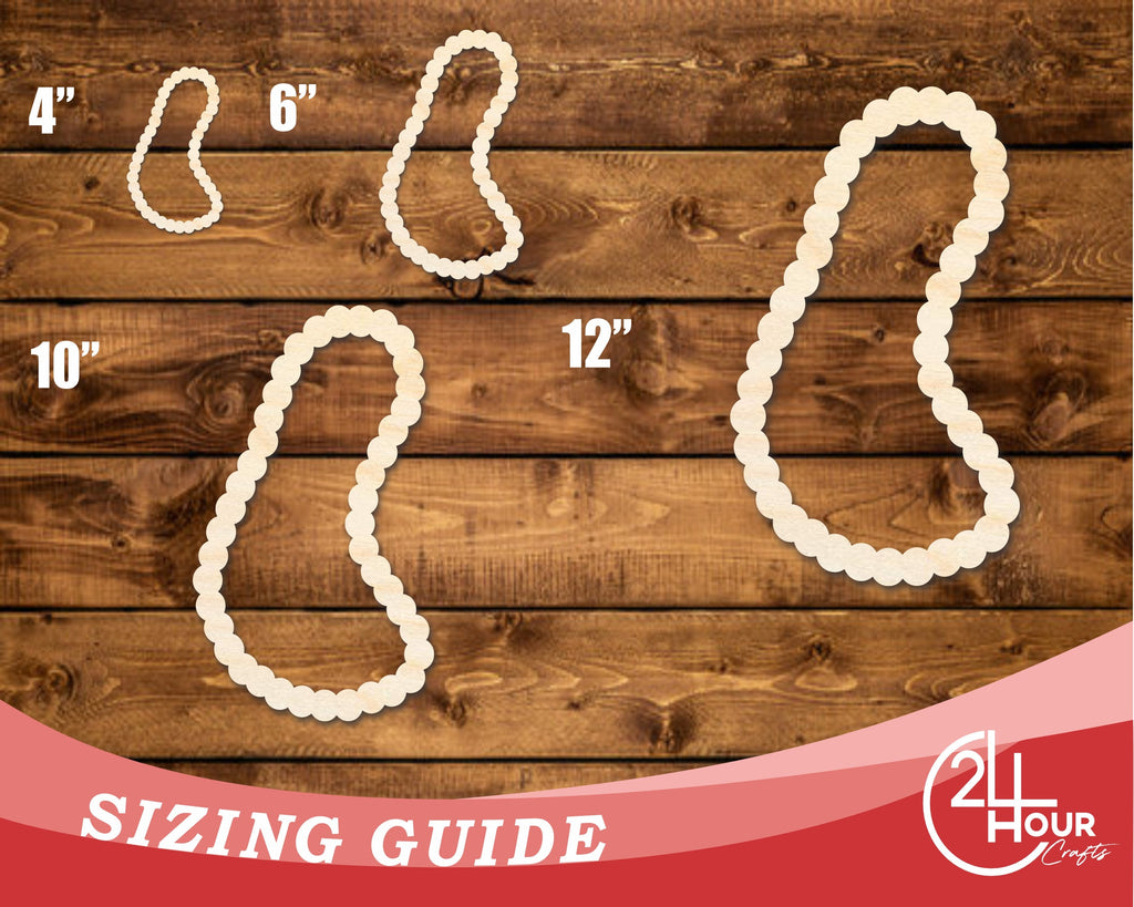 Unfinished Wood Beaded Necklace Shape | DIY Craft Cutout | up to 46" DIY