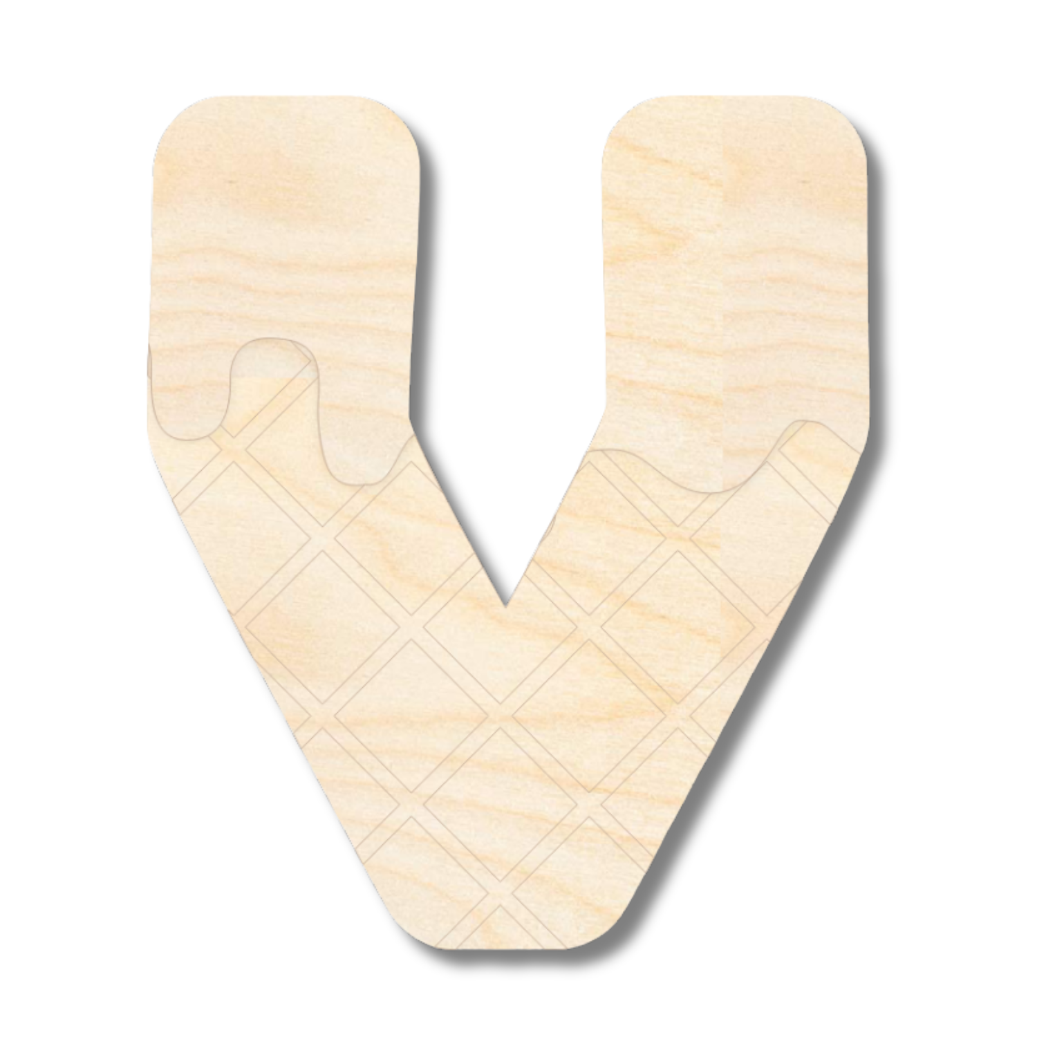 Unfinished Wood Layered Etched Themed Letters | Ice Cream | A-Z | 2 Piece | up to 24"