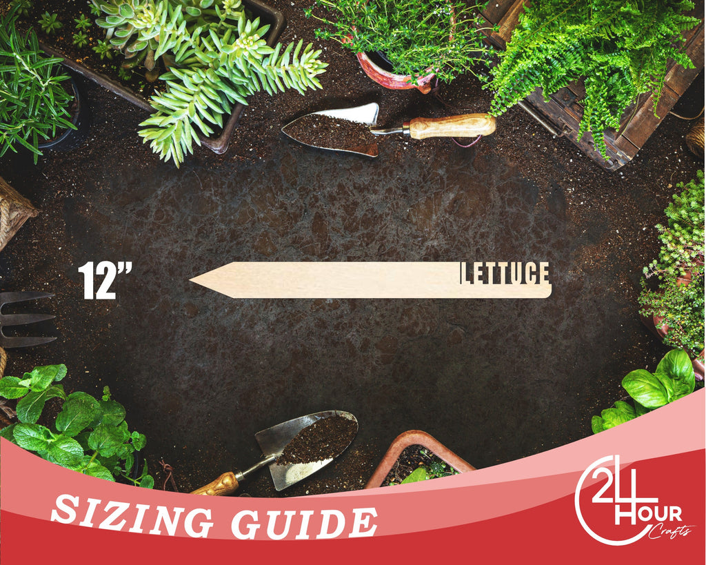 Unfinished Wood Lettuce Garden Stake | DIY Craft Cutout | up to 24" DIY