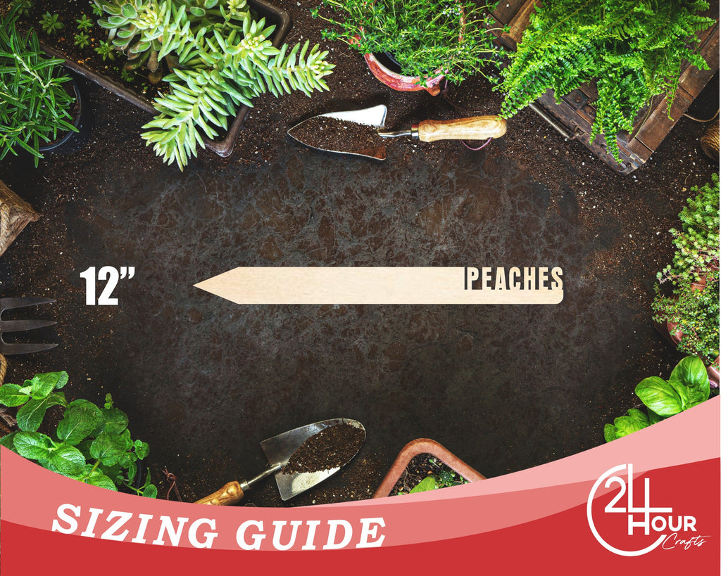 Unfinished Wood Peaches Garden Stake | DIY Craft Cutout | up to 24" DIY
