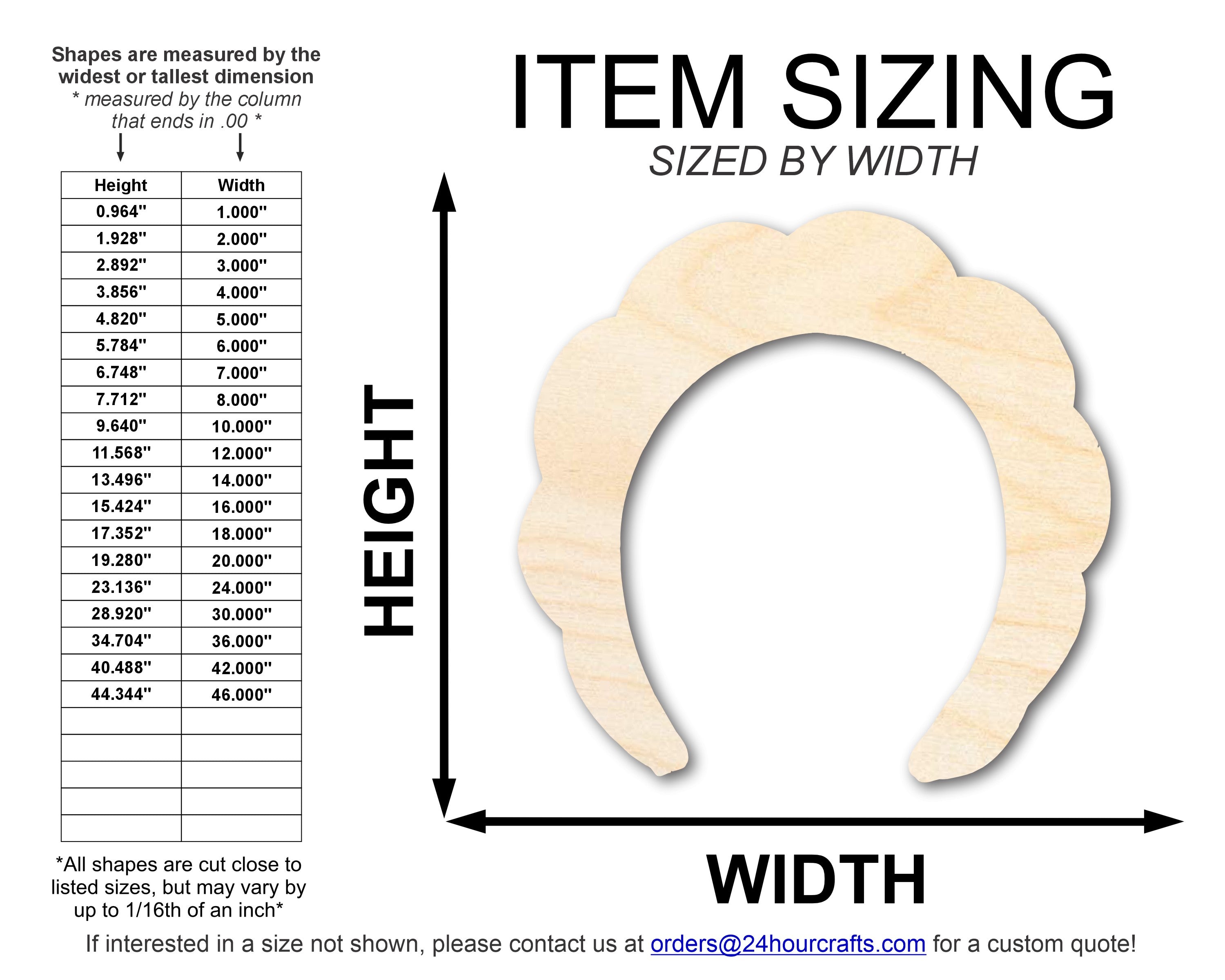 Unfinished Wood Makeup Headband Shape | DIY Craft Cutout | up to 46" DIY