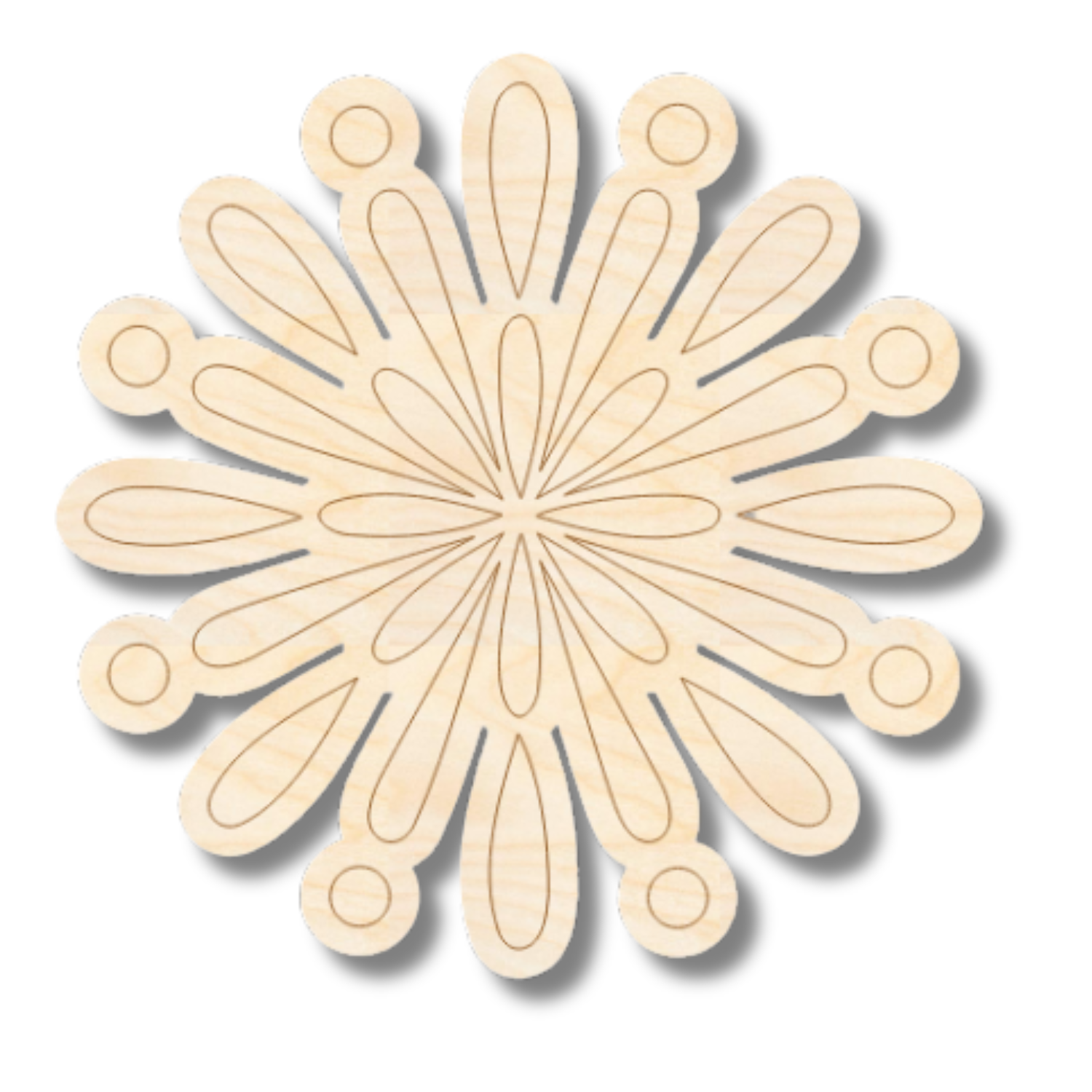 Unfinished Wood Etched Big Firework Shape | Paint By Line Crafts | up to 30" DIY