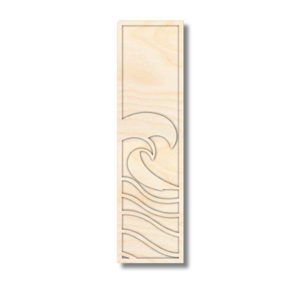 Unfinished Wood Layered Themed Letters | Wave | A-Z | 2 Piece | up to 24"