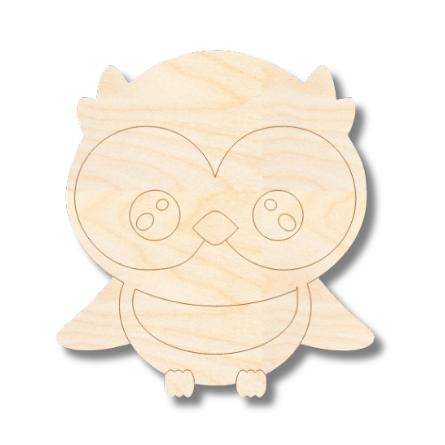 Unfinished Wood Etched Owl Shape | Paint By Line Crafts | up to 30" DIY