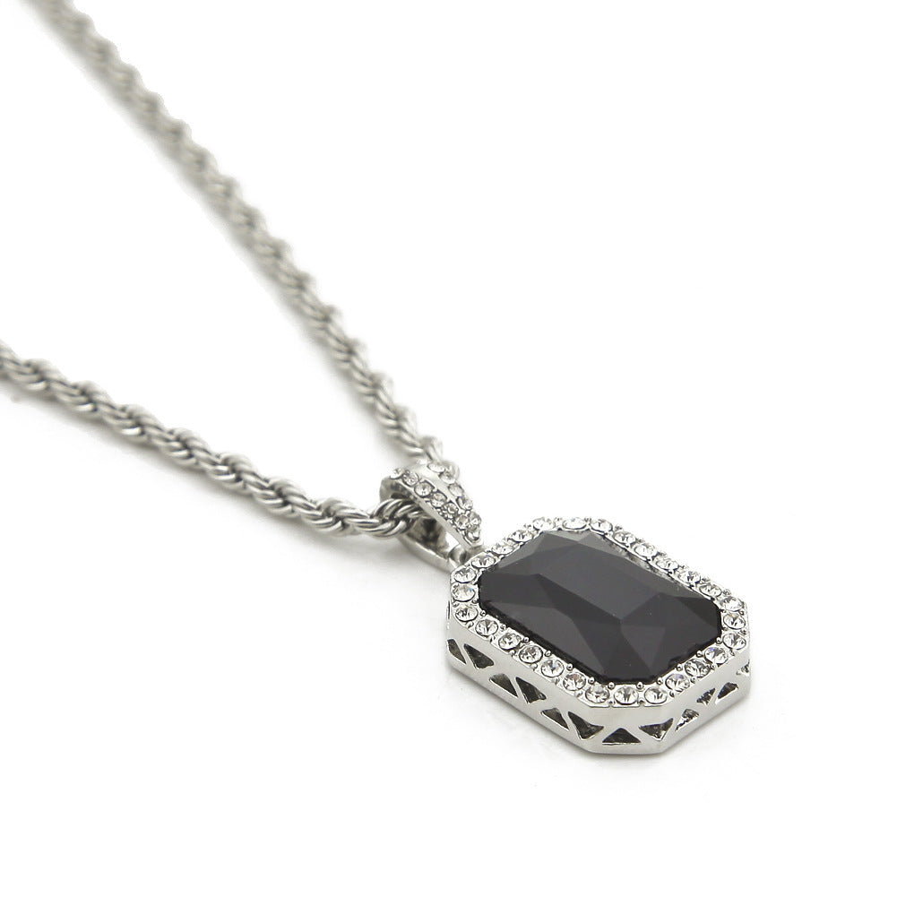 Hip-Hop Mini Diamond Pendant Necklace