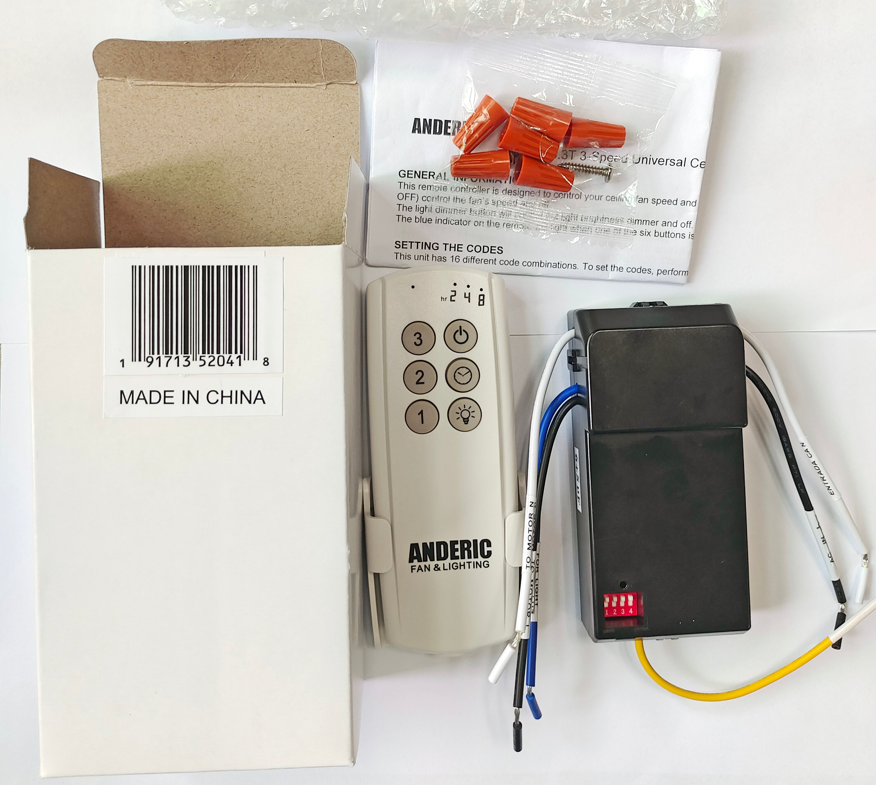 Fanimation Fans KUJCE10611 3-Speed Ceiling Fan Remote Control | Light Dimming | 304.25 Mhz -  KUJCE10611