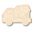 Unfinished Wood Etched Cement Truck Shape | Paint By Line Crafts | up to 30" DIY