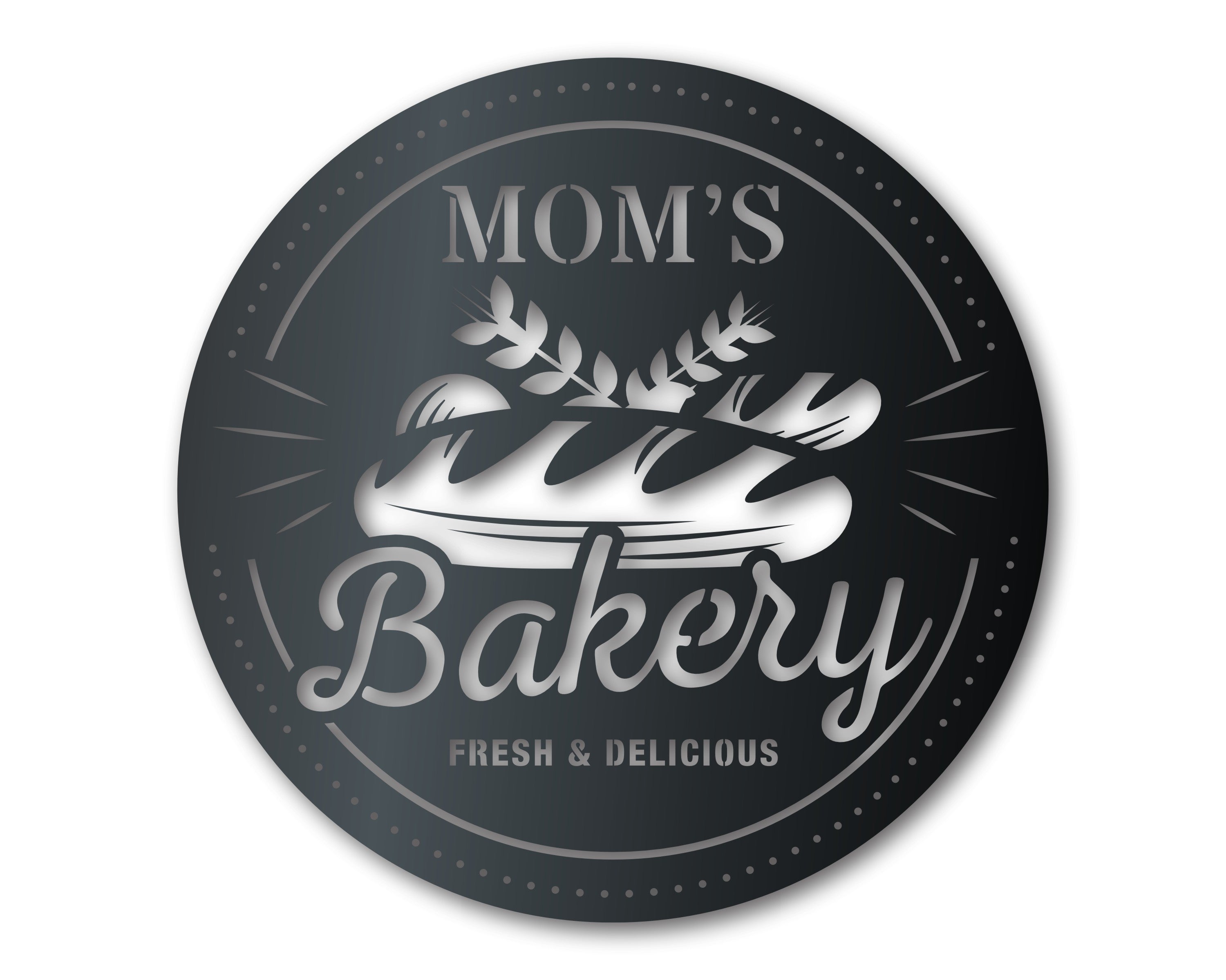 Custom Metal Bakery Wall Art | Indoor Outdoor | Up to 46" | Over 20 Color Options
