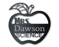 Metal Teacher's Apple Wall Art | School Teacher Metal Sign | Indoor Outdoor | Up to 46" | Over 20 Color Options