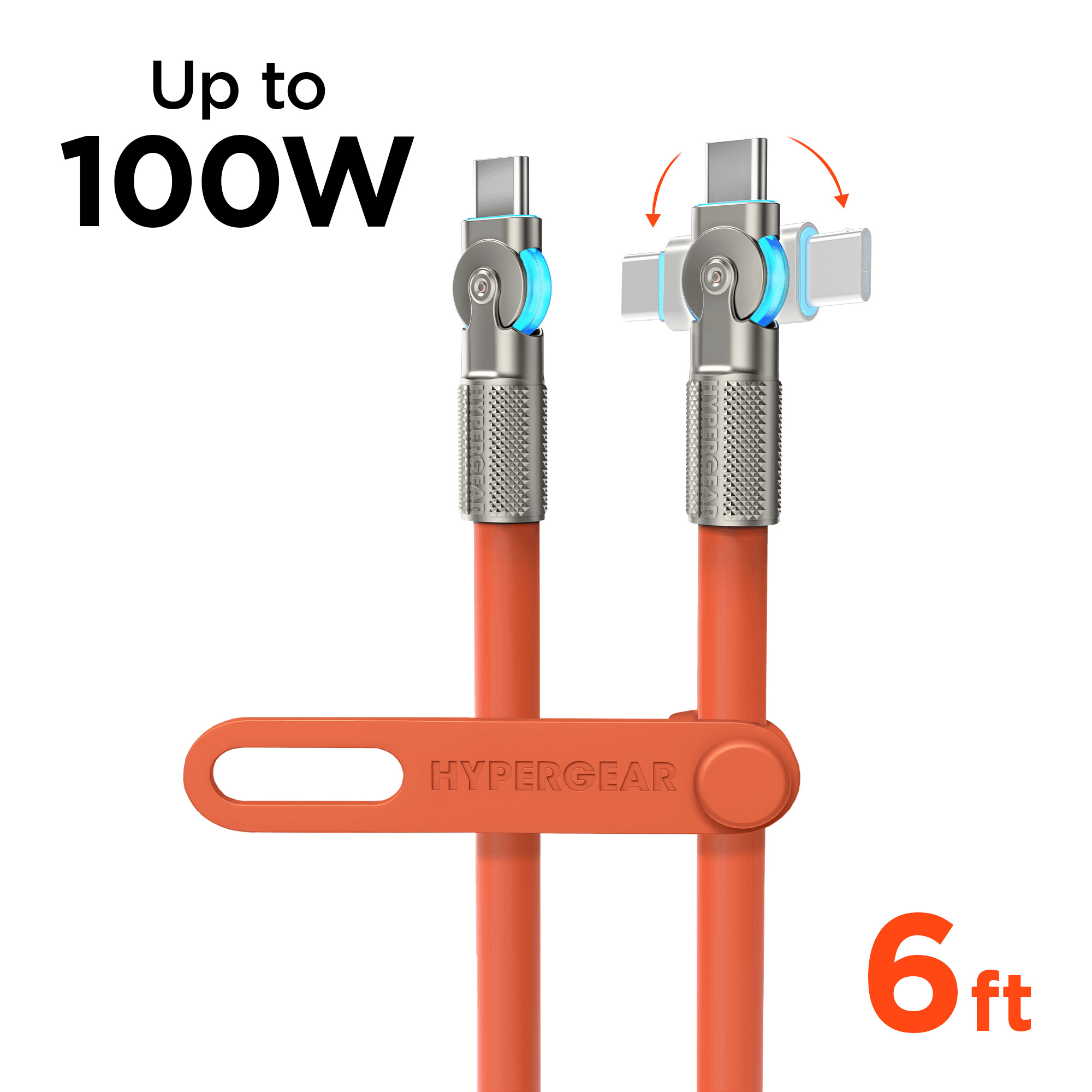 HyperGear Chunky180° 100W USB-C to USB-C Rugged Fast Charge Cable 6ft
