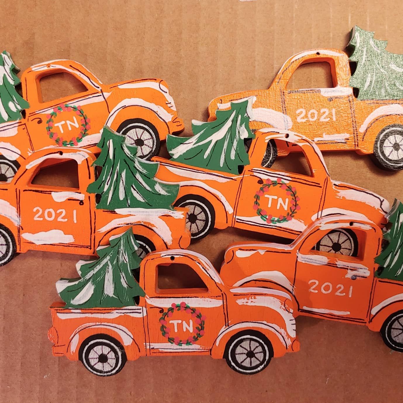 Unfinished Wood Christmas Tree Car Truck Silhouette - Craft- up to 46" DIY