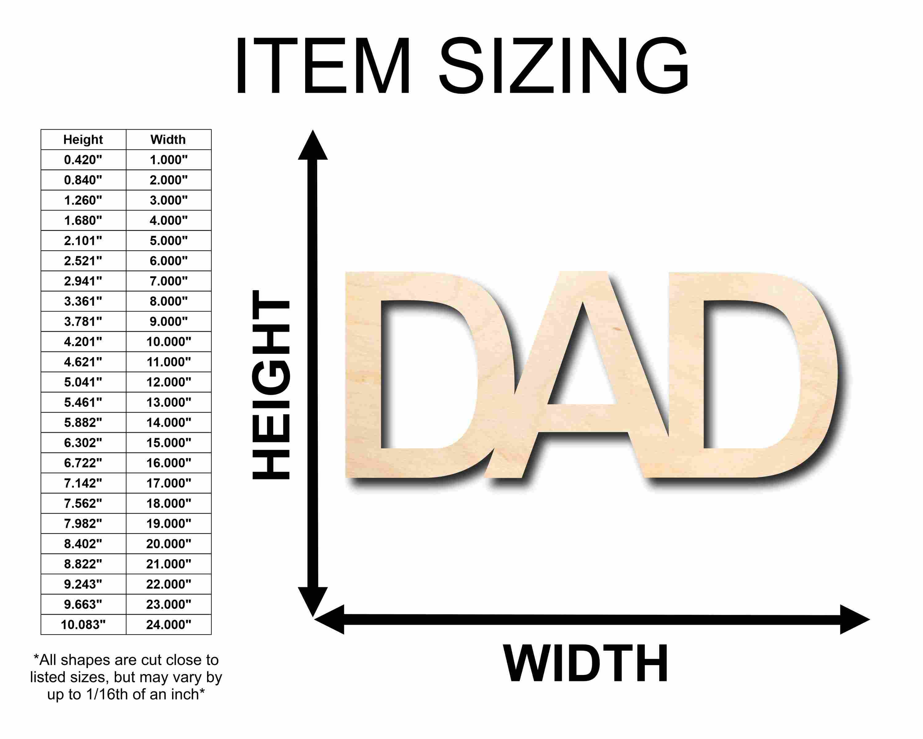 Dad Only Unfinished Wood Cutout DIY handmade Craft