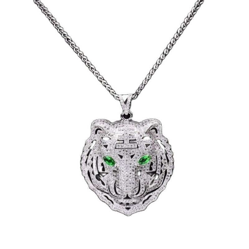 Hip Hop Fierce Shark Inlaid Zircon Pendant Charm Trend Necklace