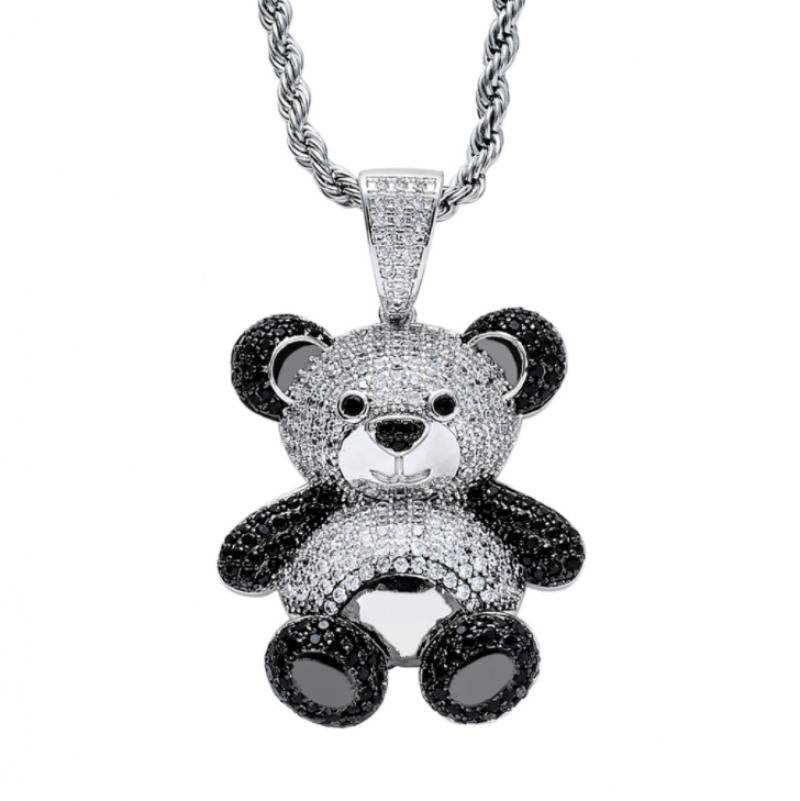 Hip Hop Fierce Shark Inlaid Zircon Pendant Charm Trend Necklace