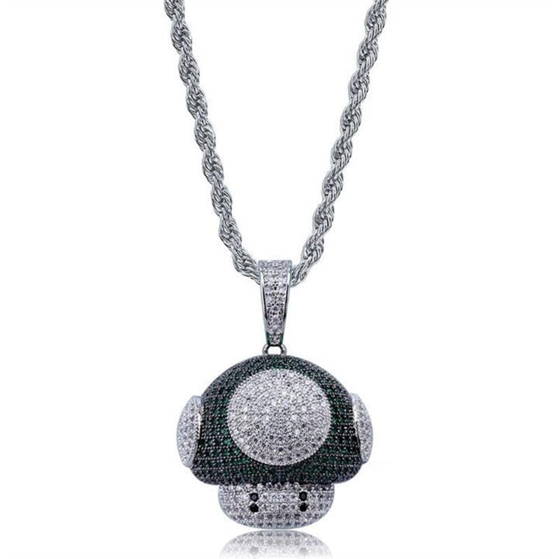 Hip Hop Fierce Shark Inlaid Zircon Pendant Charm Trend Necklace