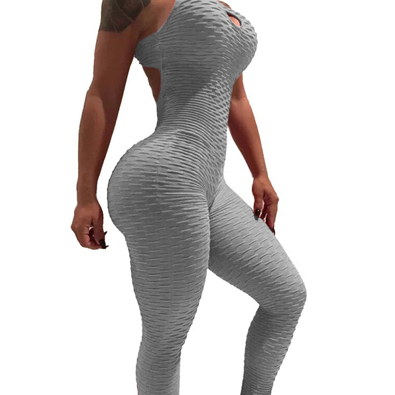 Halter Women Tracksuit Jumpsuit Play Suit Slim Sport Backless Running Sportswear Jumpsuit
