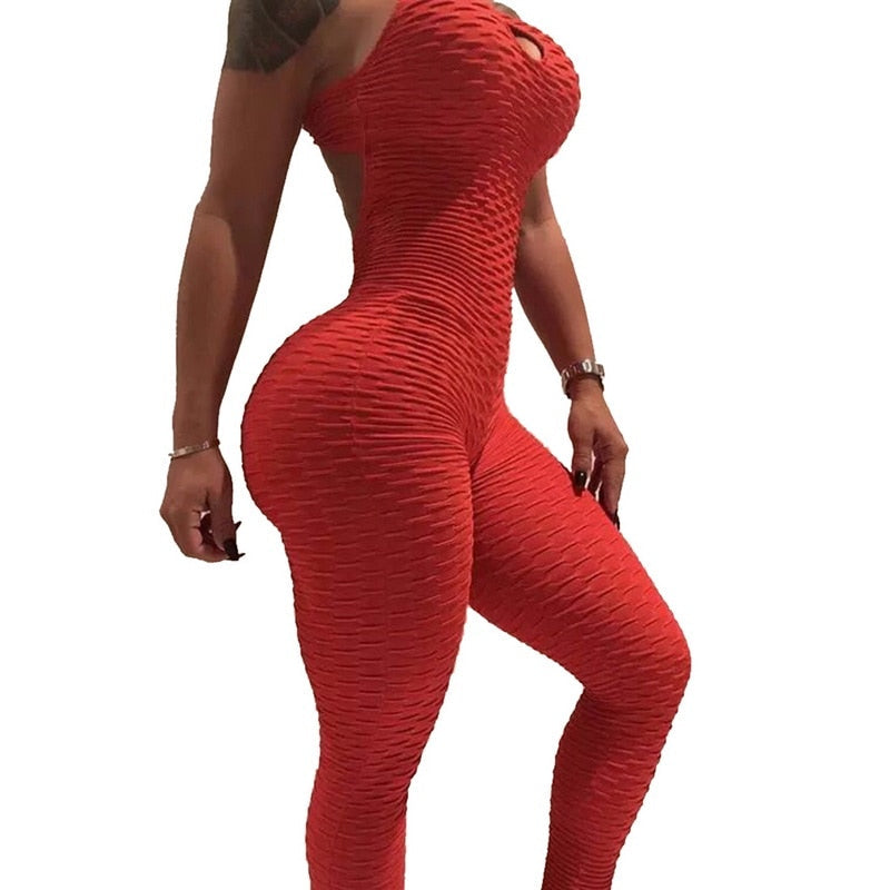 Halter Women Tracksuit Jumpsuit Play Suit Slim Sport Backless Running Sportswear Jumpsuit