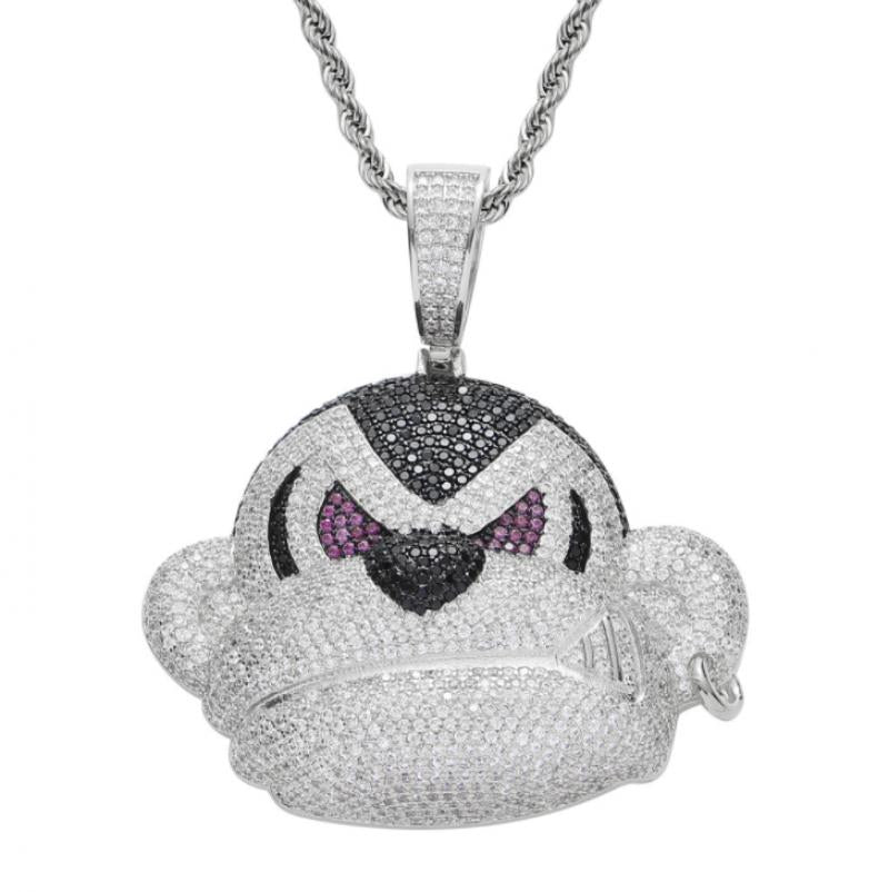 Hip Hop Fierce Shark Inlaid Zircon Pendant Charm Trend Necklace