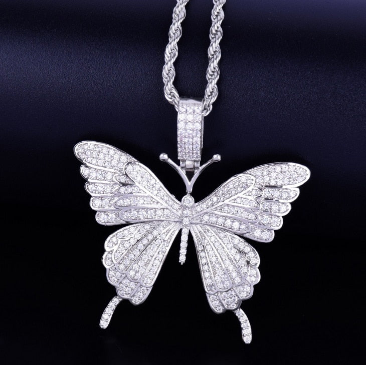 Hip Hop Fierce Shark Inlaid Zircon Pendant Charm Trend Necklace