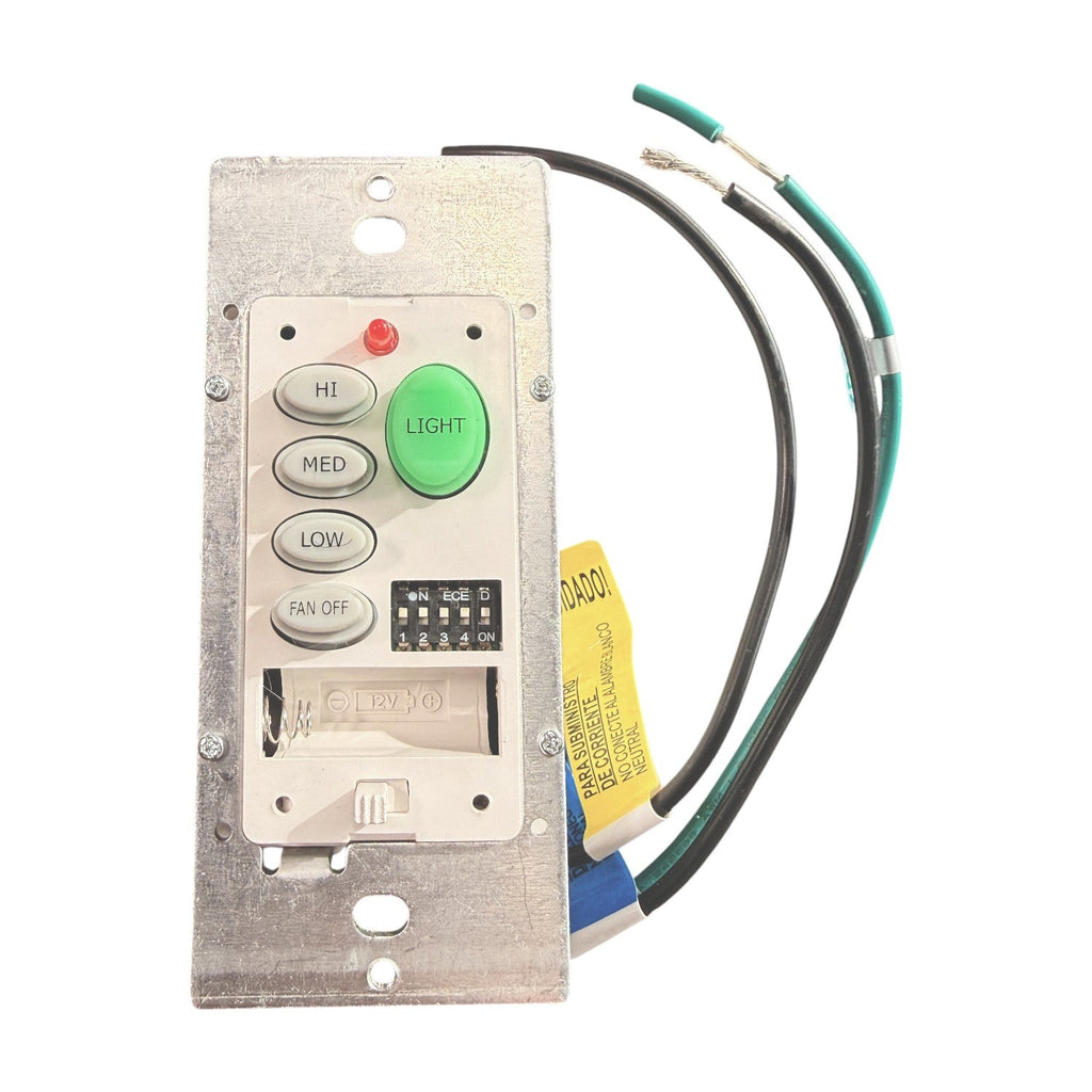 Substitute for Hampton Bay UC9050H Wired Ceiling Fan Wall Plate Remote Control CHQ9050H | Wired | 4-dip - UC9050H [CH9051T]