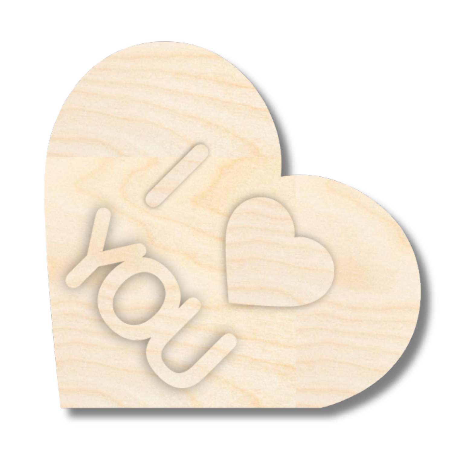 NEW Unfinished Wood Layered Conversation Heart Shelf Sitter | 6" Wide| 1/2" and 1/4" Wood | Wood Craft DIY